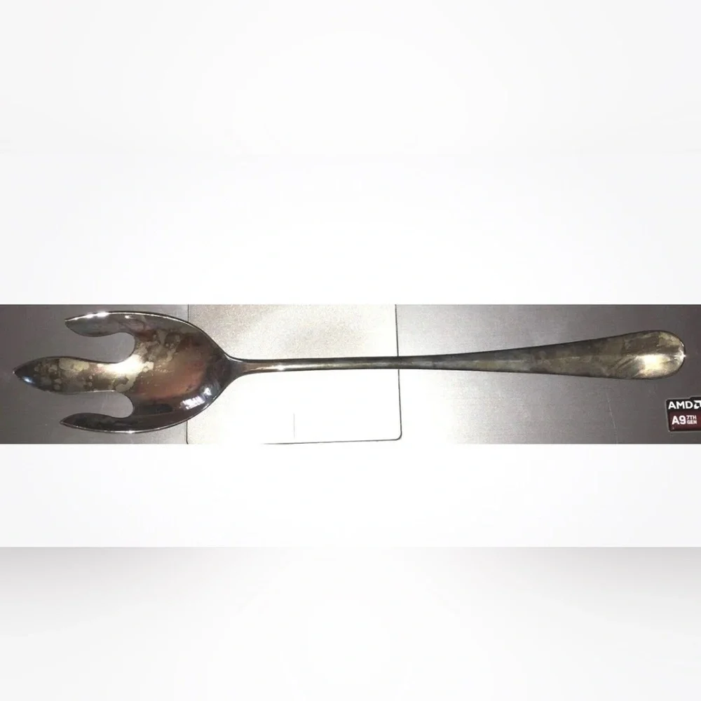 Serving Fork WM. Rogers & Son Large Silver Plate Serving Fork, Antique
